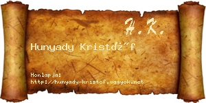 Hunyady Kristóf névjegykártya